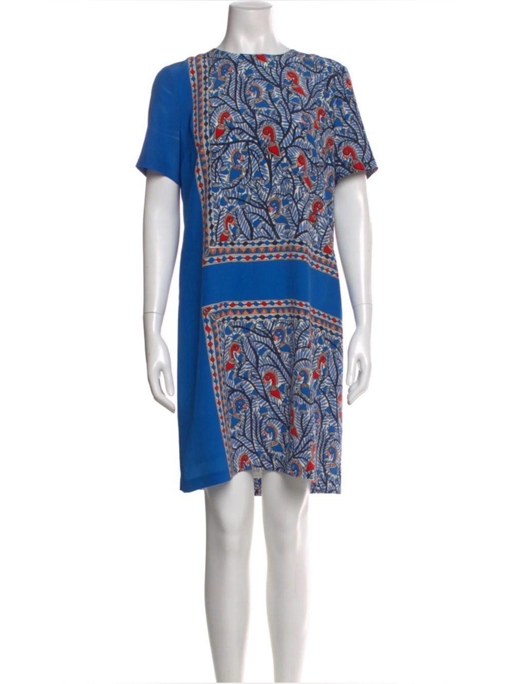TORY BURCH Mallory Something Wild 100% Silk Printed Shift Dress - Picture 2 of 13
